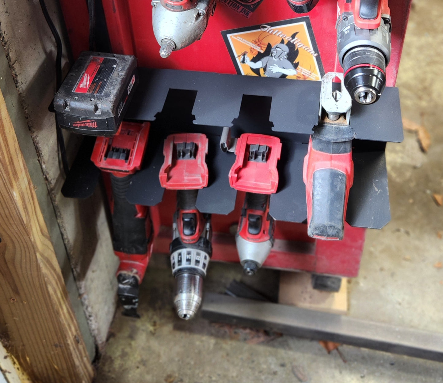 4 Tool and Battery Storage Rack