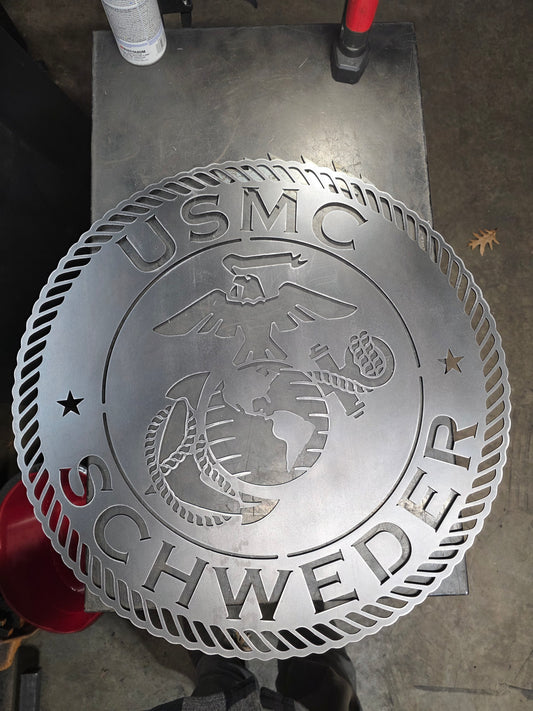 Custom U.S. Military Insignia Metal Wall Decor – Personalized Army, Navy, Air Force, Marine Corps & Coast Guard Sign