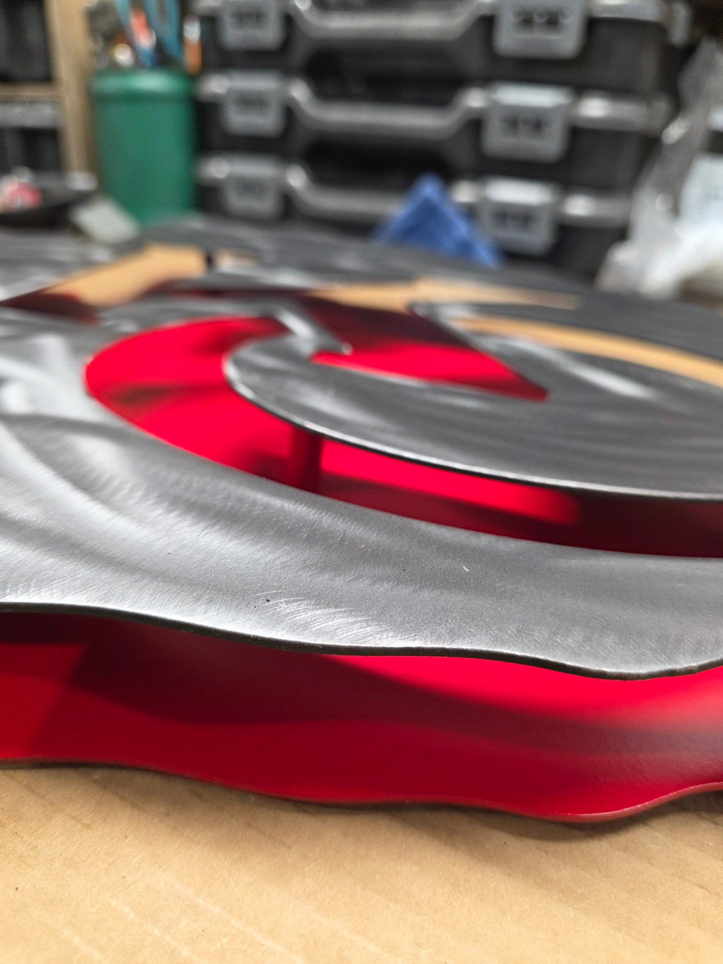 Kansas City Chiefs Double Layer Metal Sign –Cleared Brushed Steel & Red Wall Decor