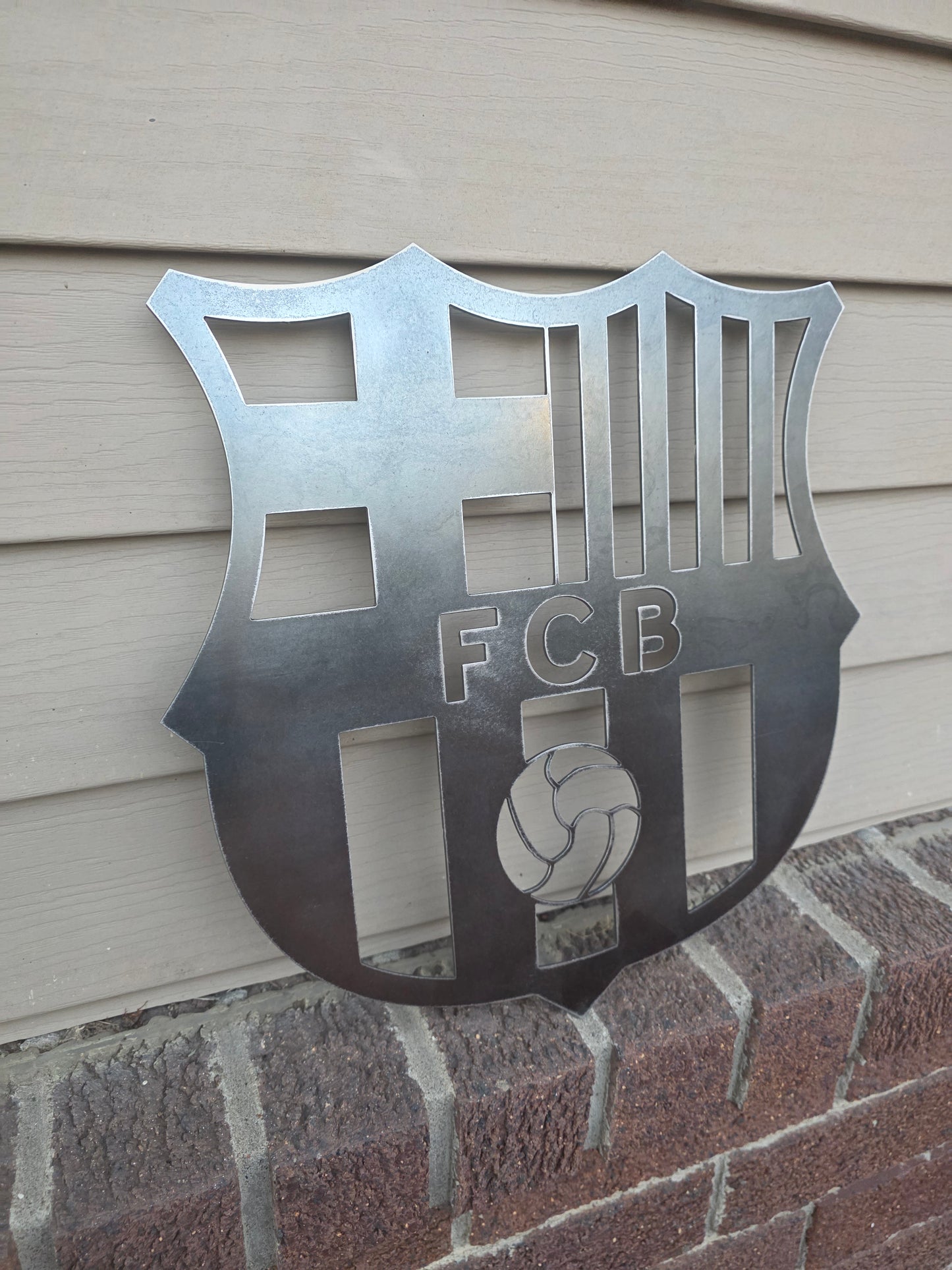 FC Barcelona Metal Wall Sign | Soccer Home Decor | Barça Fan Wall Art | 14-Gauge Steel Sports Decor