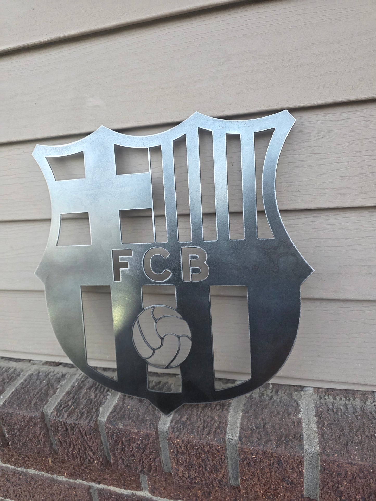 FC Barcelona Metal Wall Sign | Soccer Home Decor | Barça Fan Wall Art | 14-Gauge Steel Sports Decor
