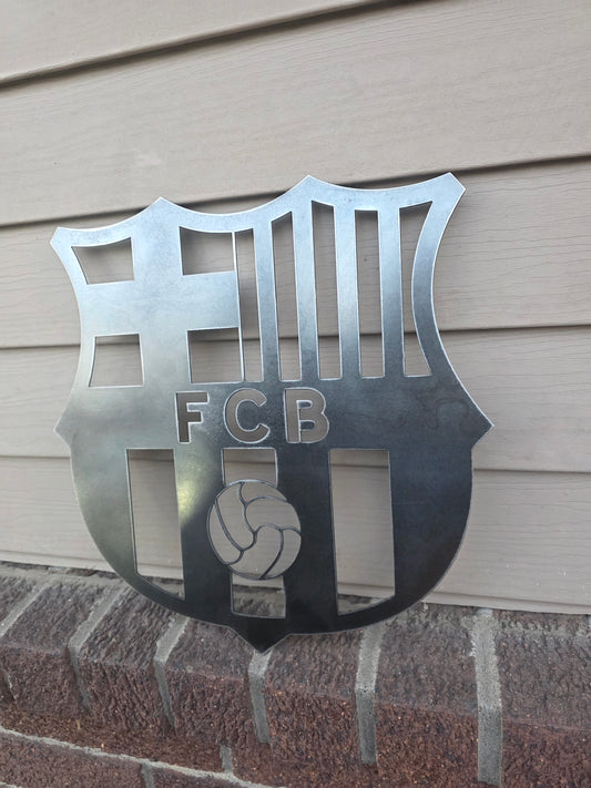 FC Barcelona Metal Wall Sign | Soccer Home Decor | Barça Fan Wall Art | 14-Gauge Steel Sports Decor